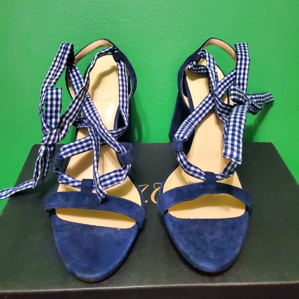Gingham Laceup Stella Sandel J.crew